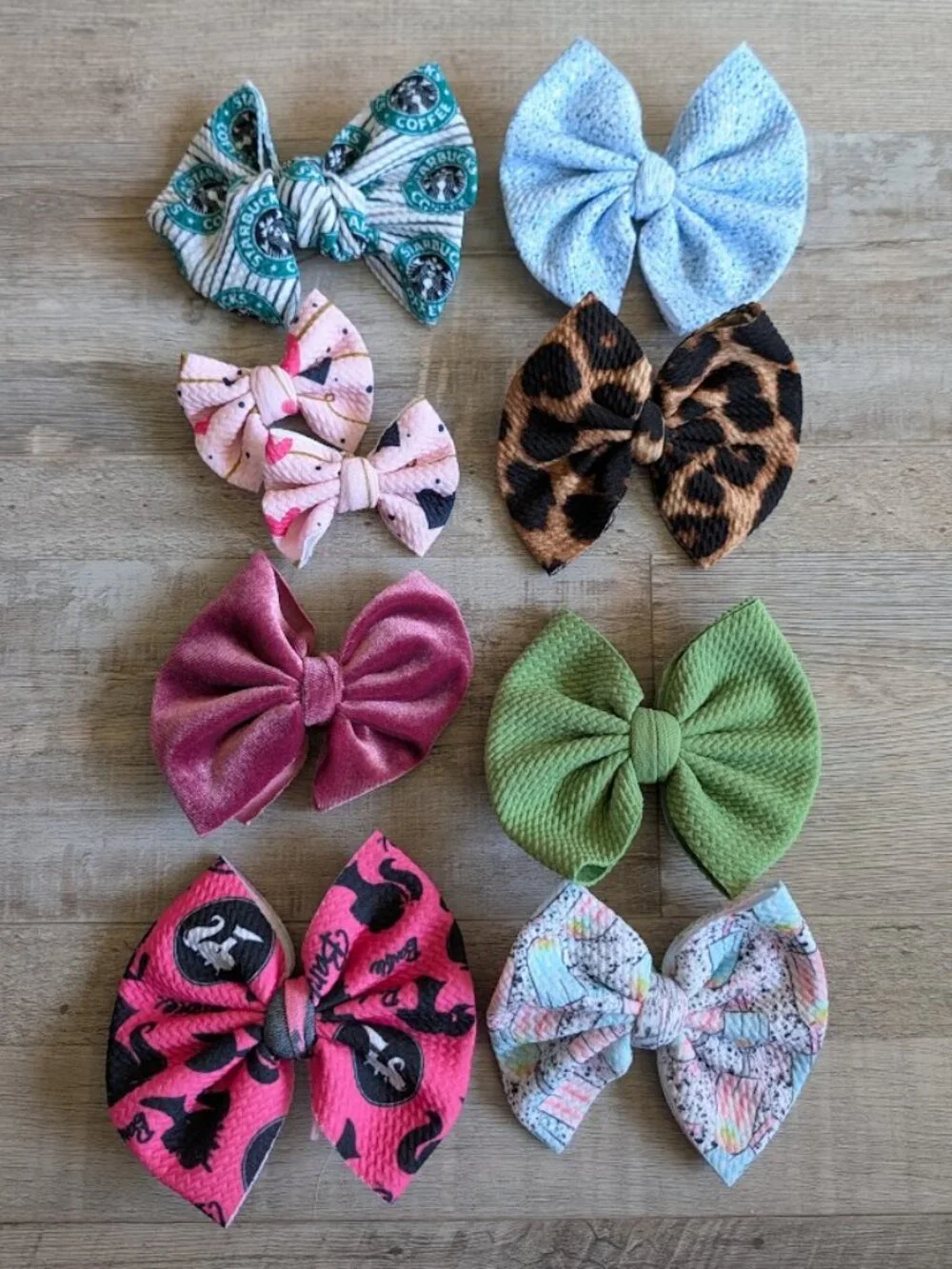 Handmade Hair Bows & Pigtail Set * 8 Piece Bundle 🎀